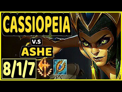 TEDDY (CASSIOPEIA) vs ASHE - QUADRAKILL 8/1/7 KDA BOTTOM ADC CHALLENGER GAMEPLAY - KR