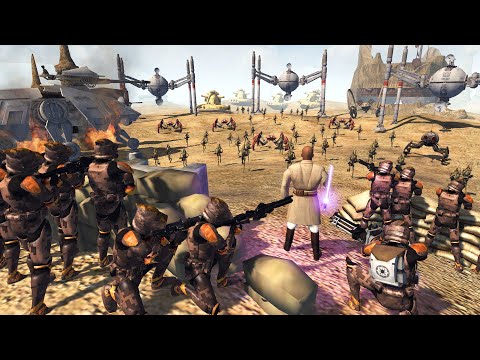 Endless Droid Army Waves vs CLONE DEFENSE! - Men of War: Ultimate Star Wars Mod Battle Simulator