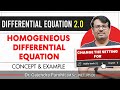 Differential Equation HOMOGENEOUS Differential Equation Concept Example By GP Sir