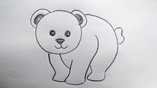how to draw bear drawing easy step by step@DrawingTalent