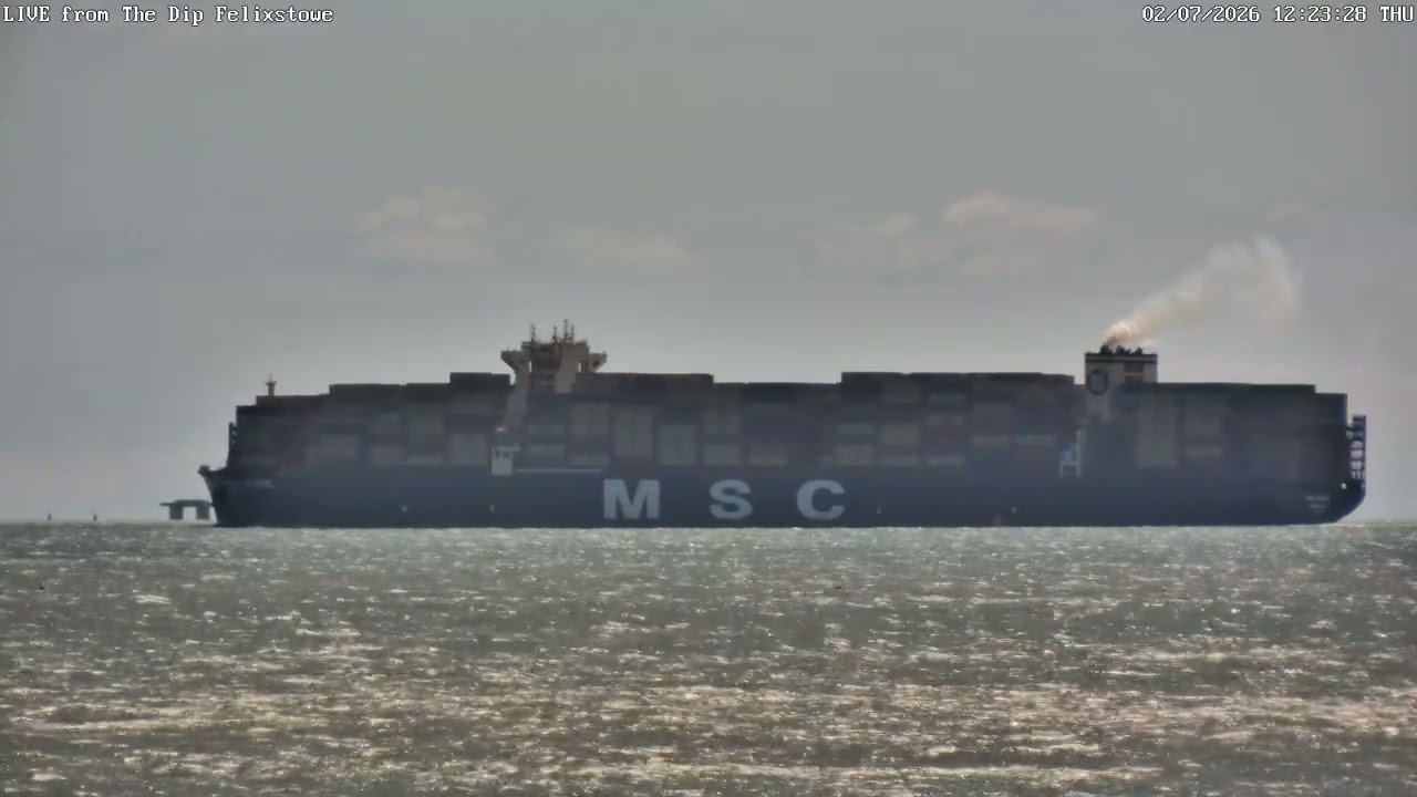 Huge Ship Passes Sealand on the way out of Felixstowe