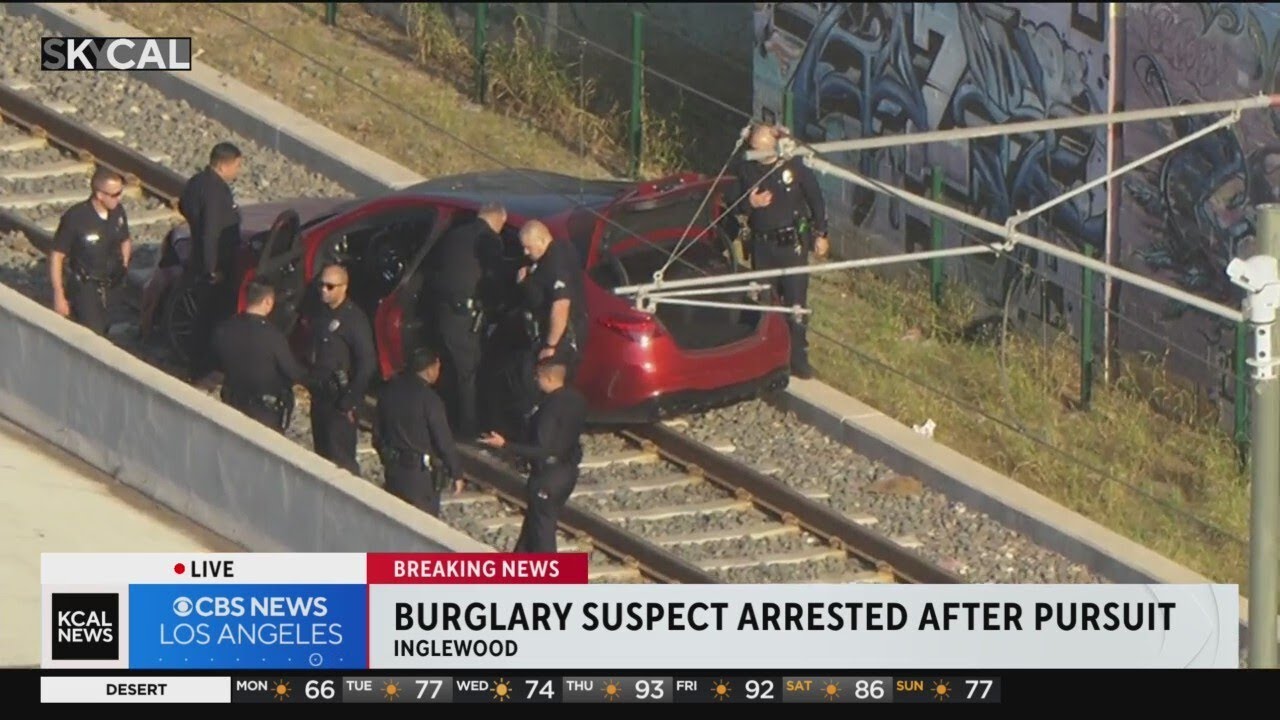 Police Chase in Inglewood, California Ends on Train Tracks After Dangerous Pursuit Police Chase in Inglewood, California Ends on Train Tracks After Dangerous Pursuit