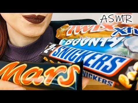 ASMR Dessert: Chocolate Candy Bars - Snickers, Mars, Twix, Bounty | No Talking
