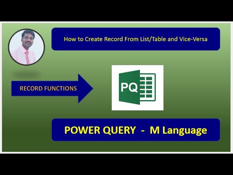 Power Query | M Language | How to Create Record From List/Table and Vice-Versa in Power Query