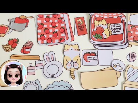 Strawberry Jam Cat Paper Squishy Book | Printouts from PinkChuDIY | Tabby’s Hobbies #papercraft