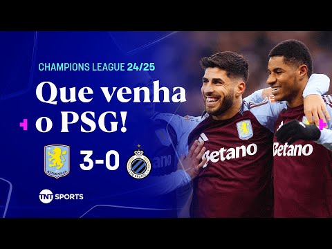 Gols e lances de Aston Villa x Club Brugge