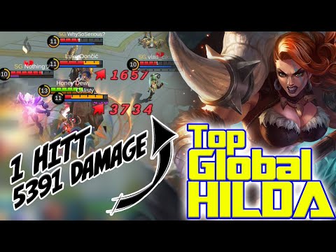 1HIT 5K DAMAGE!! BUILD Hilda 1HIT 1 KILL - Top global Hilda - Mobile Legends