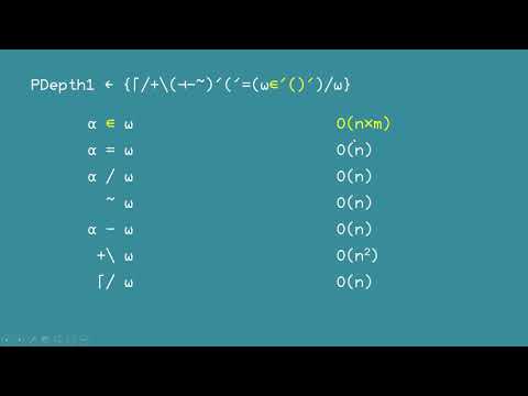 Overview: Computational complexity in APL