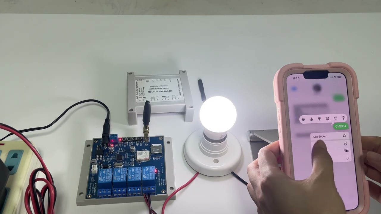 DIYmall 4 Channel Relay Module SMS  Remote Control Switch SIM800C for Greenhouse Oxygen Pump 5-12V