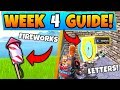 Fortnite WEEK 4 CHALLENGES! - Launch Fireworks Locations, Letter O (Battle Royale Season 7 Guide)