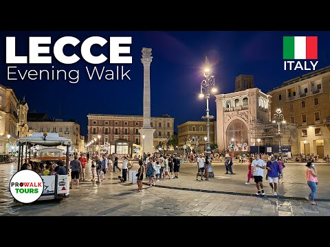 Lecce - The Florence of the South - Evening Walk - 4K - With Captions