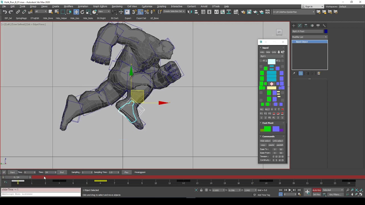 Hulk walk animation cycle - video 4