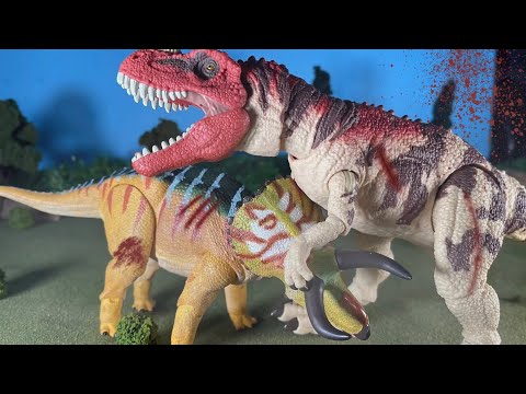 (Blood warning) CERATOSAURS VS Nasutoceratops  epic dinosaur stopmotion battle