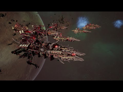 World Eaters vs Space Marines - Skalgrim Mod - Massive Battle - Battlefleet Gothic Armada 2