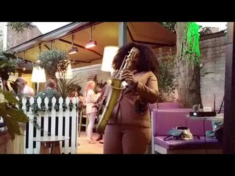 rosemary quaye the saxophonelady playing in chester