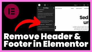 How to Remove Header & Footer in Elementor