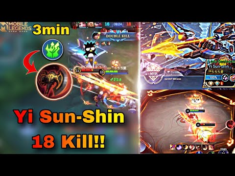 Yi Sun-Shin - 18Kill!! Fast Farm 3min War Axe Best Item build Gameplay Highlights