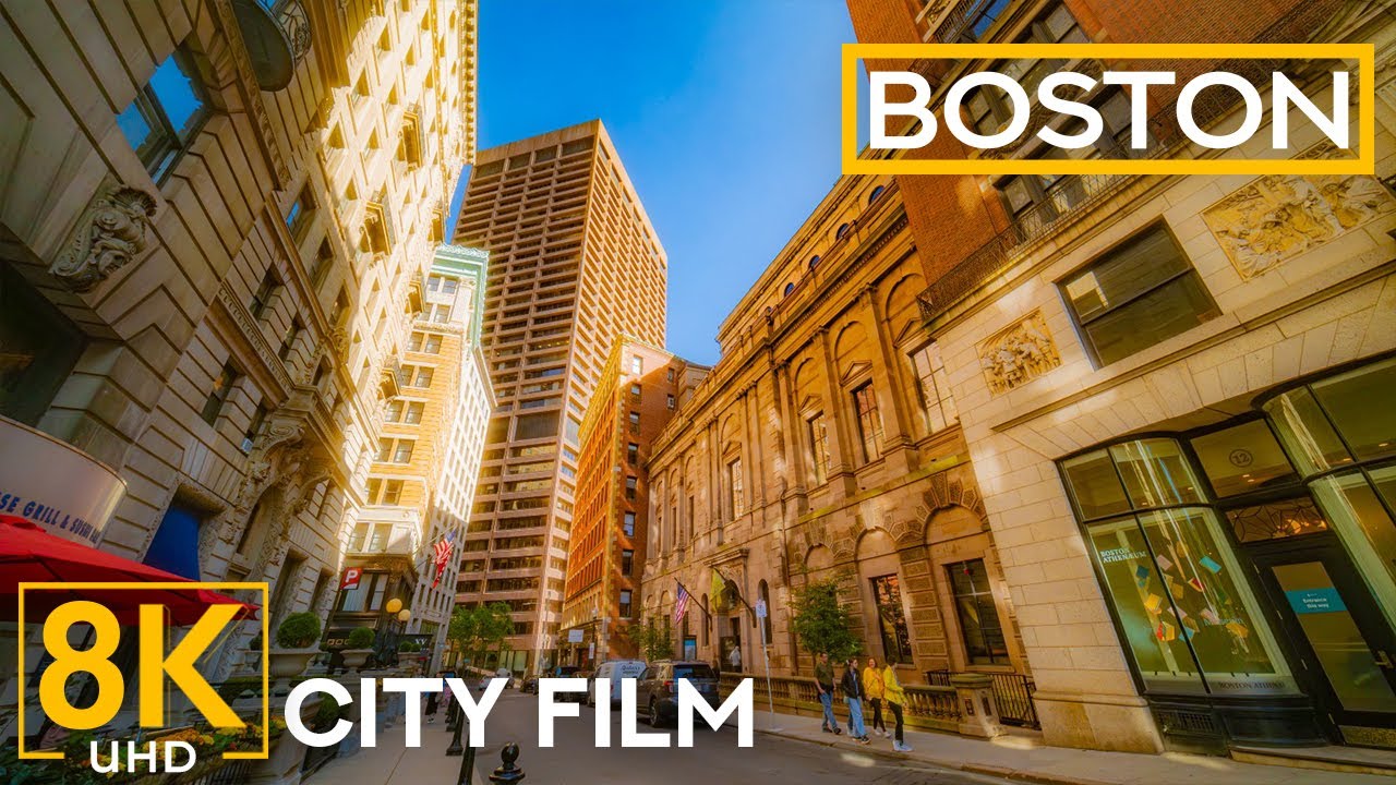 Explore Boston City Life in 8K | Historic & Modern Architecture with Smooth Jazz Ambience