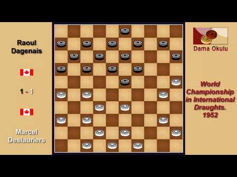 Marcel Deslauriers (CAN) - Raoul Dagenais (CAN). Draughts World Championship. 1952.