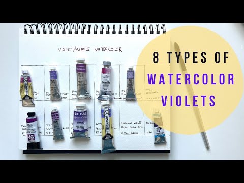 How many violets/purples exist in watercolor? I counted 8 : let's swatch and compare.