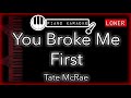 You Broke Me First (LOWER -3) - Tate McRae - Piano Karaoke Instrumental