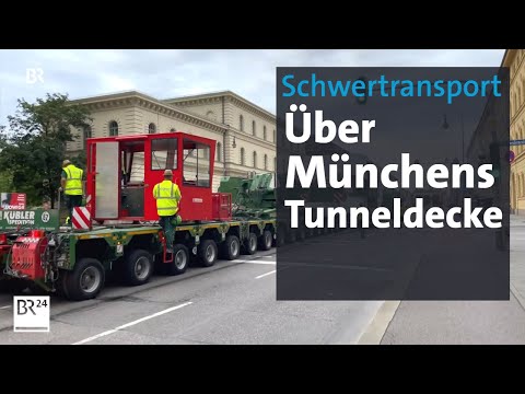 90 Meter langer Schwertransport: Gasturbine wird durch München transportiert | Abendschau | BR24