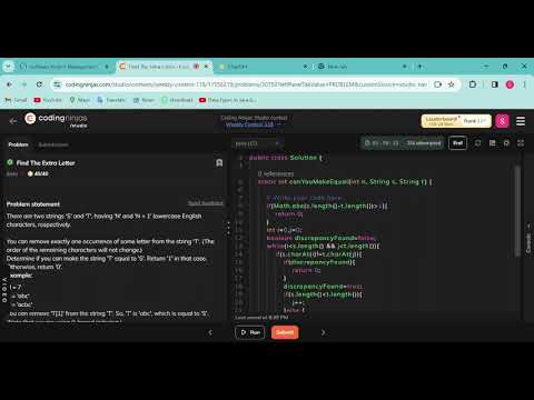 Live coding ninja weekly contests -118 || All solution || Find the extra letter