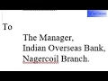 How To Write Bank Statement Request Letter In Tamil Application To Bank Manager For Bank Statement