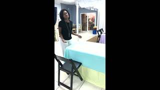 (live video) Tablecloth options for rectangle tables!