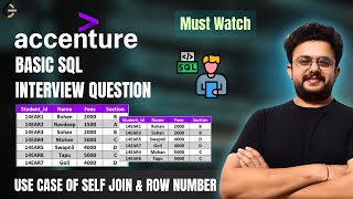 Accenture SQL Interview Question | SELF JOIN and WINDOWS Function in SQL | Deepankar Pathak