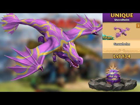 GNAWHELM Max Level 134 Titan Mode - New Unique Shovelhelm - Dragons:Rise of Berk