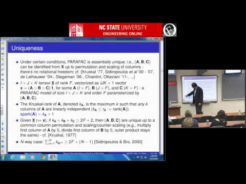 ECE 804 - Dr Nikos Sidiropoulos - Tensor Decomposition Theory and Algorithms in the Era of Big Data