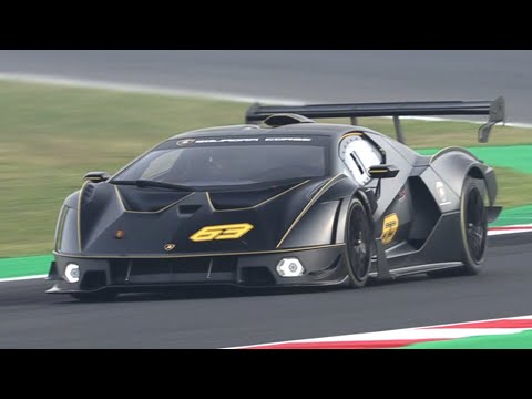 #63 Lamborghini Essenza SCV12 screaming on Track! - 830HP N/A V12 Engine Sound!