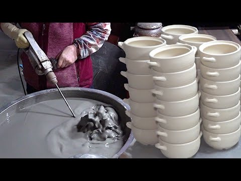 驚異の土鍋量産工程。 韓国陶磁器工場