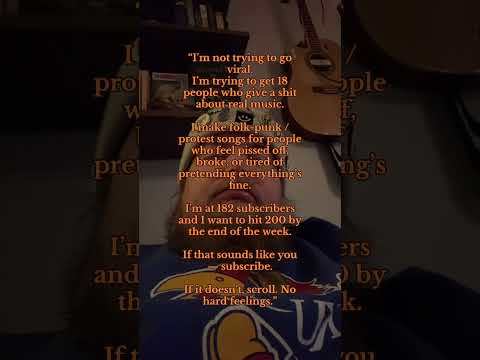 #roadto200 #supportindieartists #unsignedartist #subscribeme #independentmusic #realmusic #folkpunk