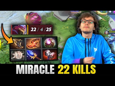 MIRACLE back to Pangolier mid end up  22 kills