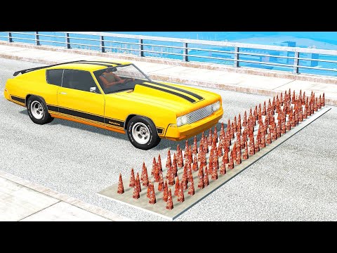 Cars vs Spikes Trap – BeamNG.Drive