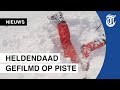 Skiër onderneemt razendsnel actie en redt leven