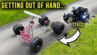 Installing a HUGE 125cc 4 stroke motor in our BUDGET Drift Kart! | Part 2