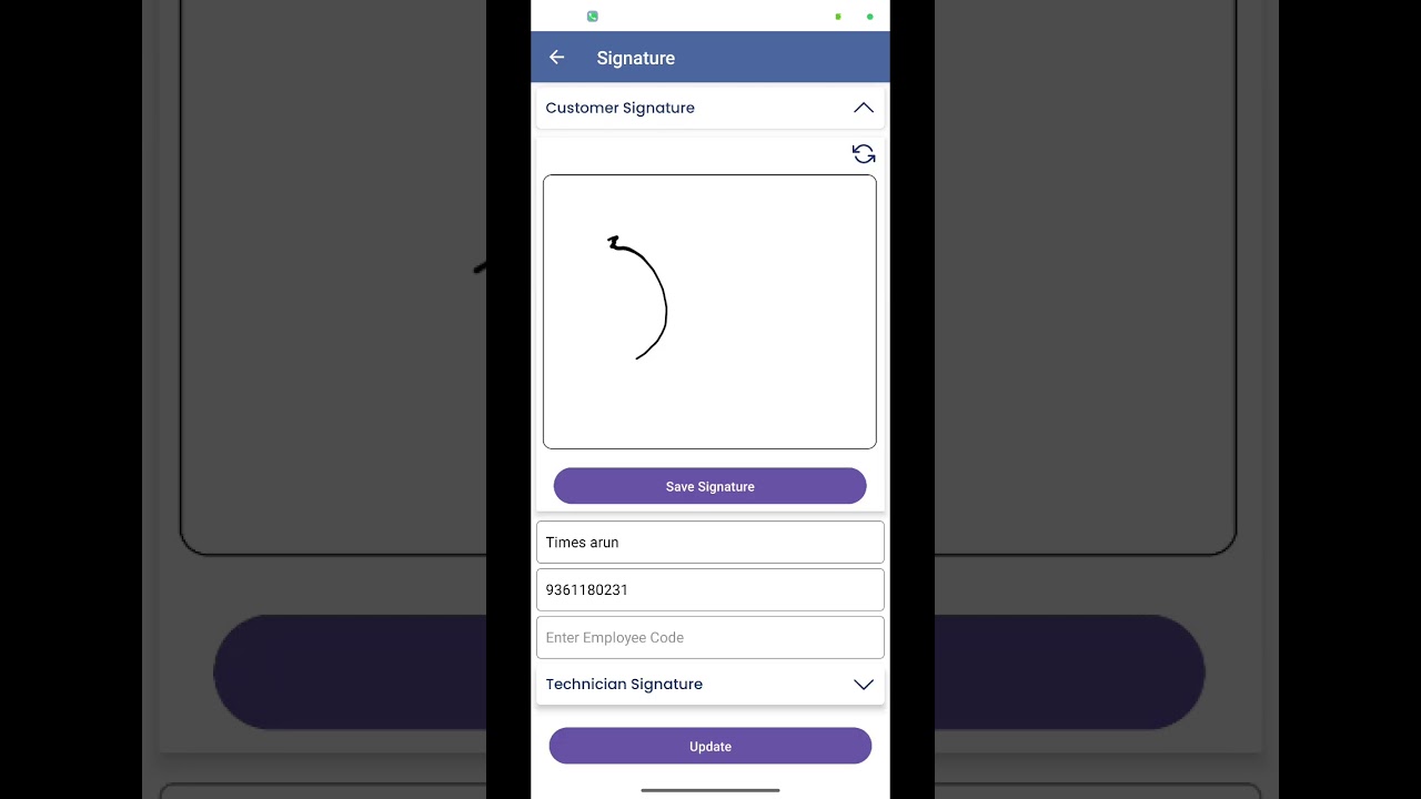 Mobile App For Technician Login Process & Follow