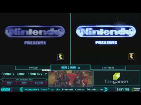 Donkey Kong Country 2: Diddy's Kong Quest by V0oid and waffle42 in 54:12 - AGDQ 2018 - Part 25