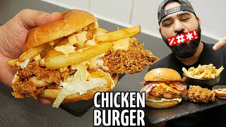 LOADED CHICKEN BURGER | WITH WINGS & FRIES