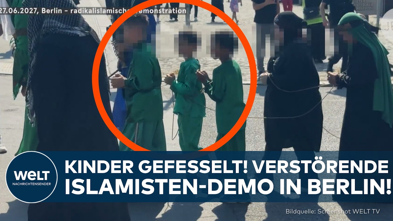 BERLIN: Kinder gefesselt! Verstörende Islamisten-Demo in der Hauptstadt!
