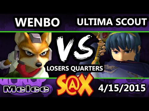S@X - Wenbobular (Fox) Vs. Ultima Scout (Marth) SSBM Losers Quarters - Smash Melee