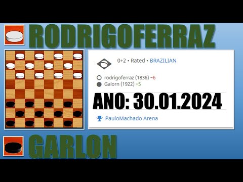 CLÁSSICOS DO JOGO DE DAMAS:   RODRIGOFERRAZ VS GARLON