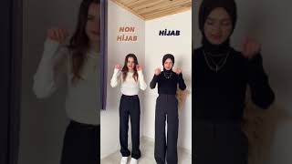Hijabi vs non hijabi comparison #hijab #muslimah #