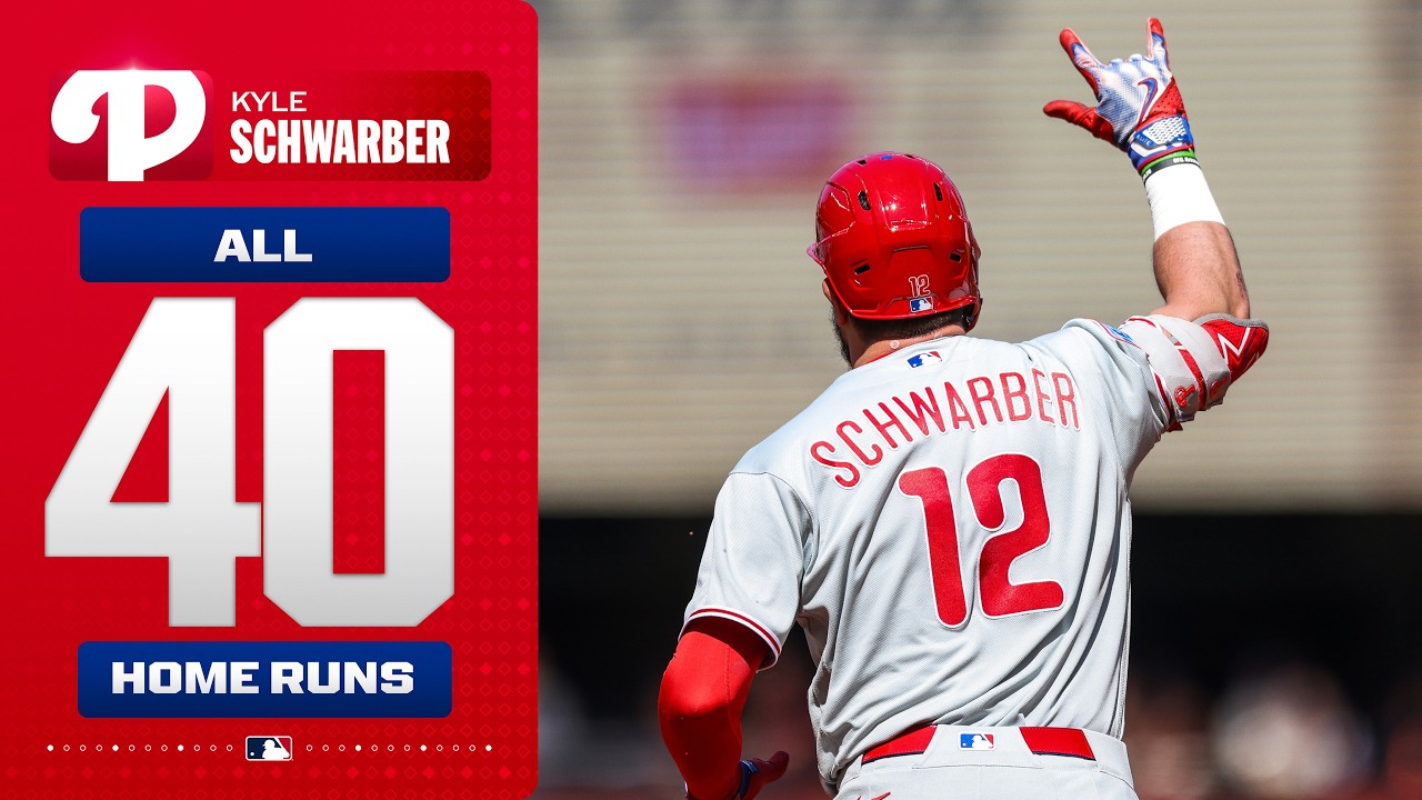 EVERY HR! 👀 Kyle Schwarber reaches the 40-homer milestone for the 4th time with the Phillies! 🤩