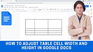How to adjust table cell width and height in google docs?