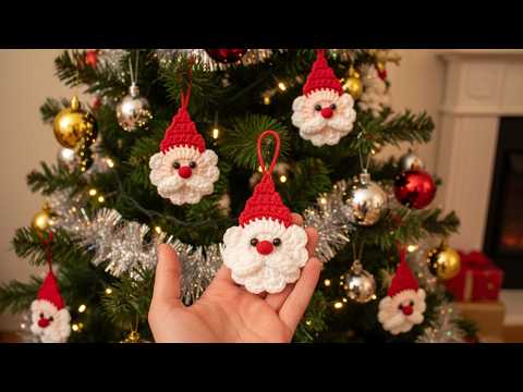 12 minutes crochet Santa Claus 🎅 Very easy - Crochet Christmas ornaments / gift / Decorations
