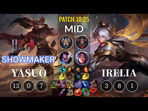 DWG Showmaker Yasuo vs Irelia Mid - KR Patch 10.25
